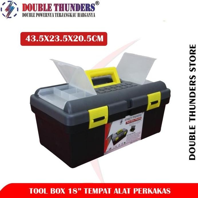 

Terlaris Tool Box Besar Kotak Alat Perkakas Plastik 18" Double Thunders