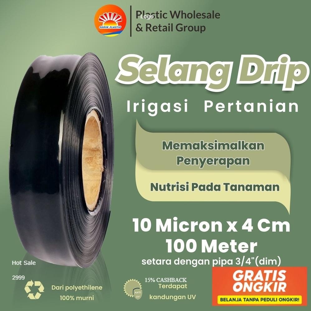 Selang Drip 10 Micron 4 Cm 100 Meter - Pipa 3/4 Inch