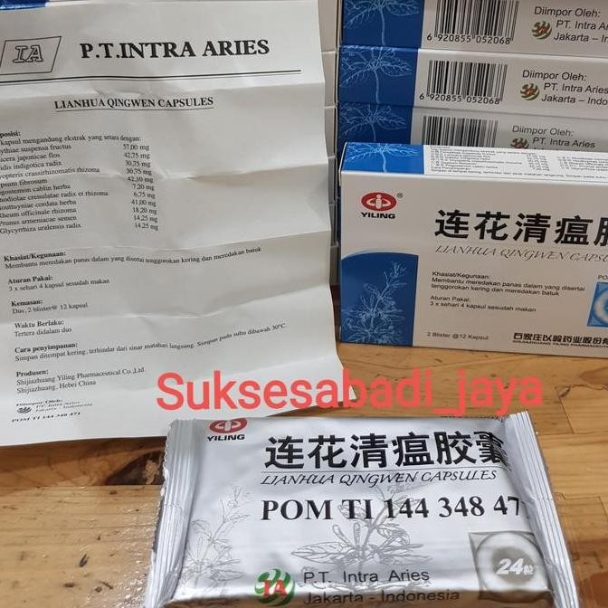 LIANHUA QINGWEN CAPSULE BPOM / POM TI ORIGINAL IMPORTIR PT.INTRA ARIES