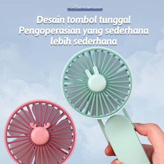 Kivee Kipas Lipat Angin Mini Portable Mini Fan 2-Speed Angin