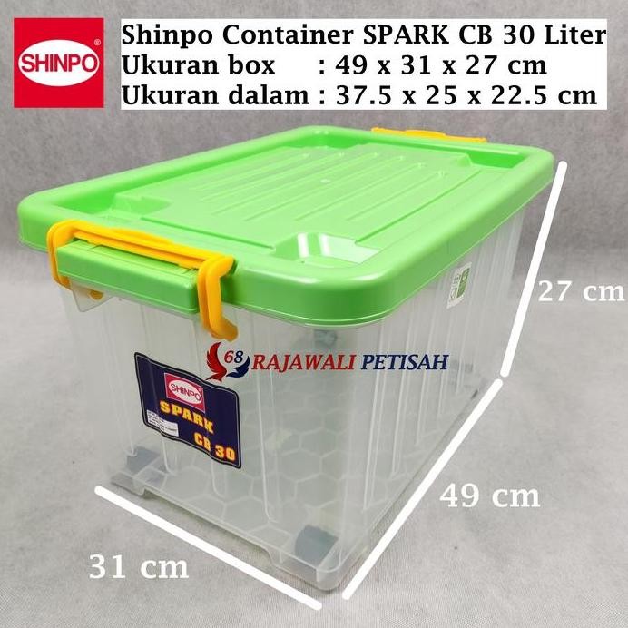 

Terlaris Shinpo Spark Cb 30 Liter | Container Box Plastik Roda Transparan