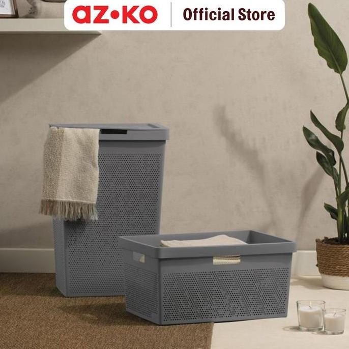 

Terlaris Azko Stora 36X52.5X26 Cm Terra Keranjang Laundry - Abu-Abu Tempat Baju Pakaian Kotor Wadah Cucian Laundry Basket Perlengkapan Rumah Tangga