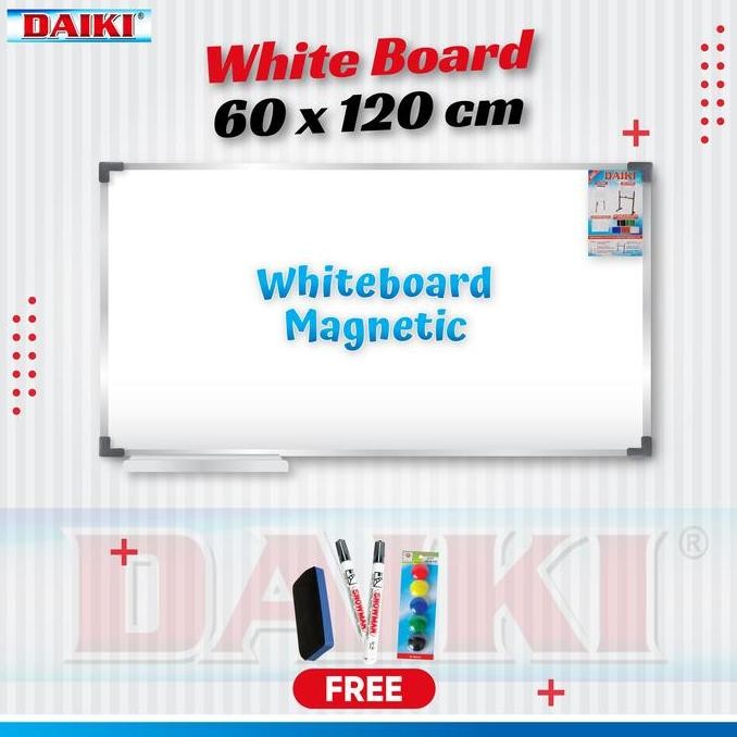 

NEW Whiteboard / Papan Tulis Magnetic DAIKI Uk 60x120 Cm
