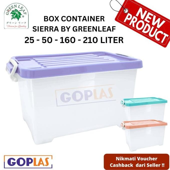 

Terlaris Box Container Sierra Uk 25 - 50 - 210 Liter Dengan Roda Merk Greenleaf