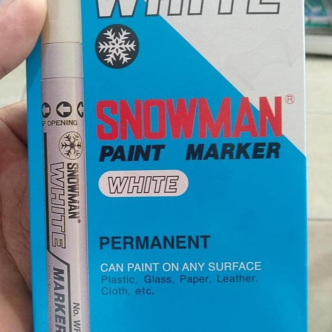 

TERMURAH - SPIDOL SNOWMAN MARKER PERMANEN WHITE isi 12