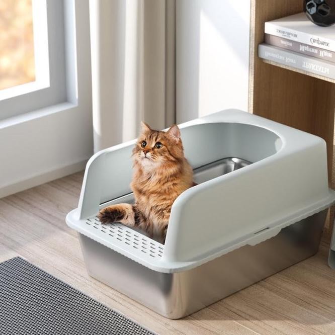 

Terlaris Litter Box Stainless Jumbo | Kotak Pasir Besar Stainless Litter Box
