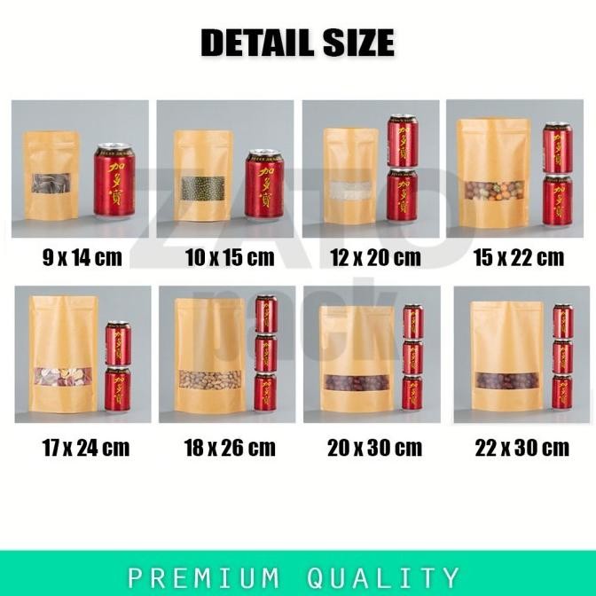 (Expert) 9x14 Kraft paper bag BROWN standing pouch ZATOPACK - kemasan packaging