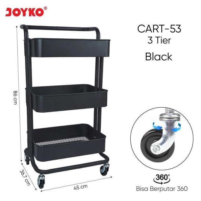 

Terlaris Rak 3 Susun Roda Troli Penyimpanan Rolling Storage Joyko Cart-53