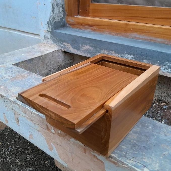 

Terlaris Kotak Box Storage Kayu Jati Serbaguna Tutup Sliding
