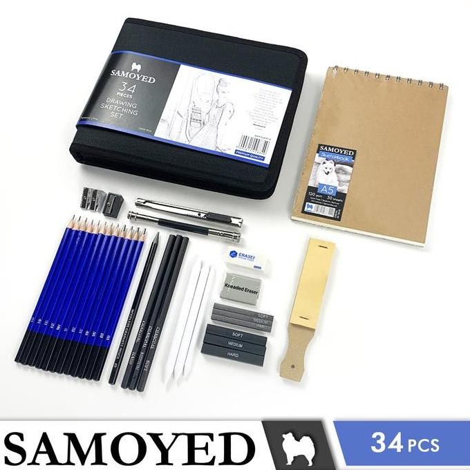 

TERBARU - Peralatan Pensil Gambar Sketsa / Professional Drawing Sketching Set Samoyed DRSK-P34