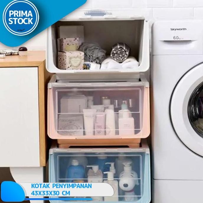 

Terlaris Kotak Penyimpanan Susun + Tutup Storage Box Container 43X33X30 Cm Oss