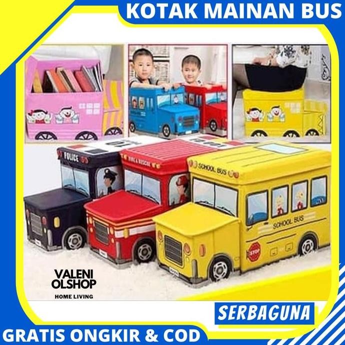 

Terlaris Storage Box Tempat Kotak Penyimpanan Mainan Baju Anak Bus Multifungsi