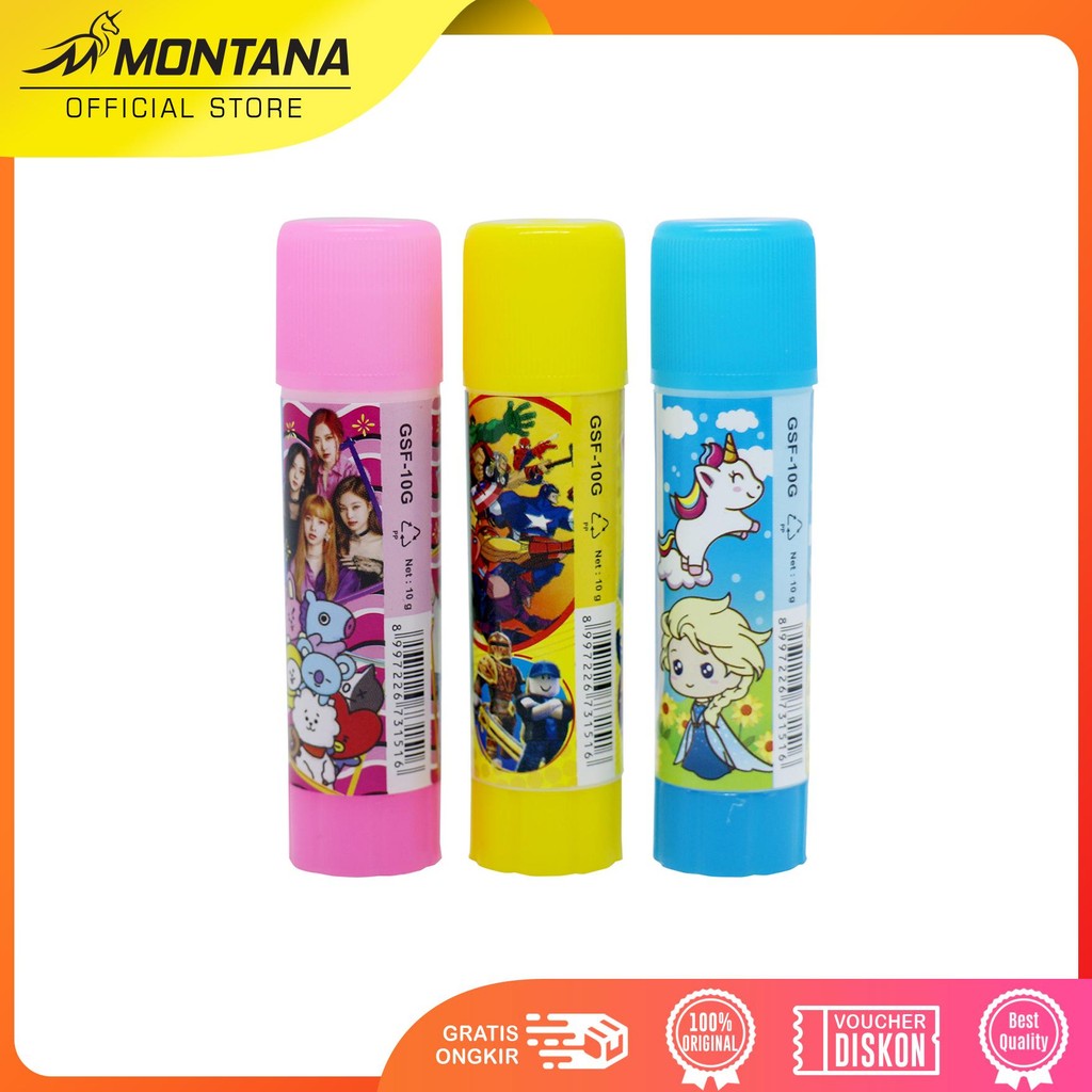 

MONTANA GLUE STICK FANCY 10G 24 PCS EXCELLENT ADHESIVE LEM BATANG PEREKAT GSF-10 / 10GR - BOX