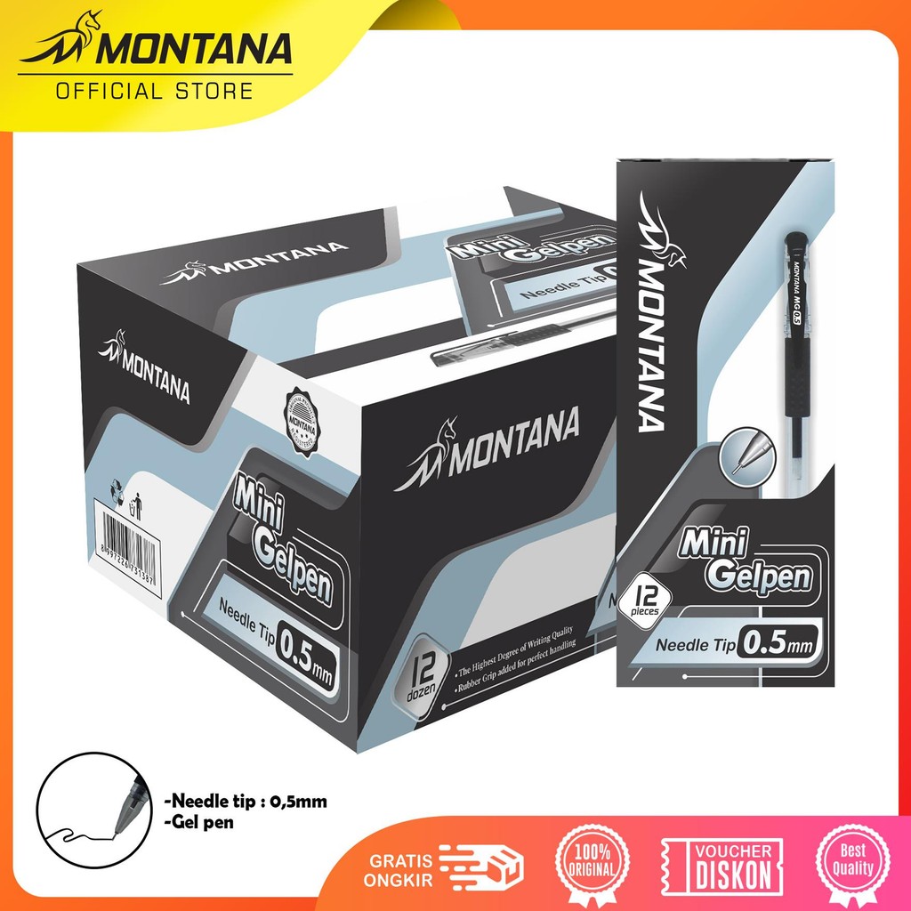 

MONTANA PULPEN PENA 0.5MM BALLPOINT PEN ALAT TULIS MG-0.5/LUSIN