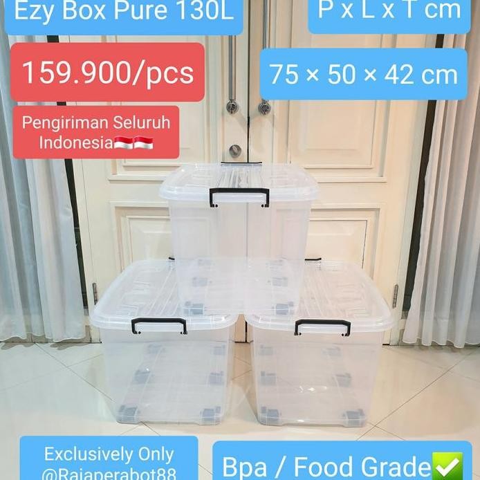 

Terlaris Container/ Storage Box Ezy Cb 130 L Pure/Bening/Transparan Vindo Biggy
