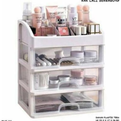 

Terlaris Rak Kosmetik Make Up Storage Box 3 Laci Kotak Organizer Multifungsi