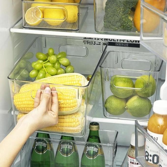 

Terlaris Premium Yhome Kotak Penyimpanan Barang / Kontainer Makanan Kulkas Storage Box Organizer Multifungsi /Basic Clear Container With Handle Y156