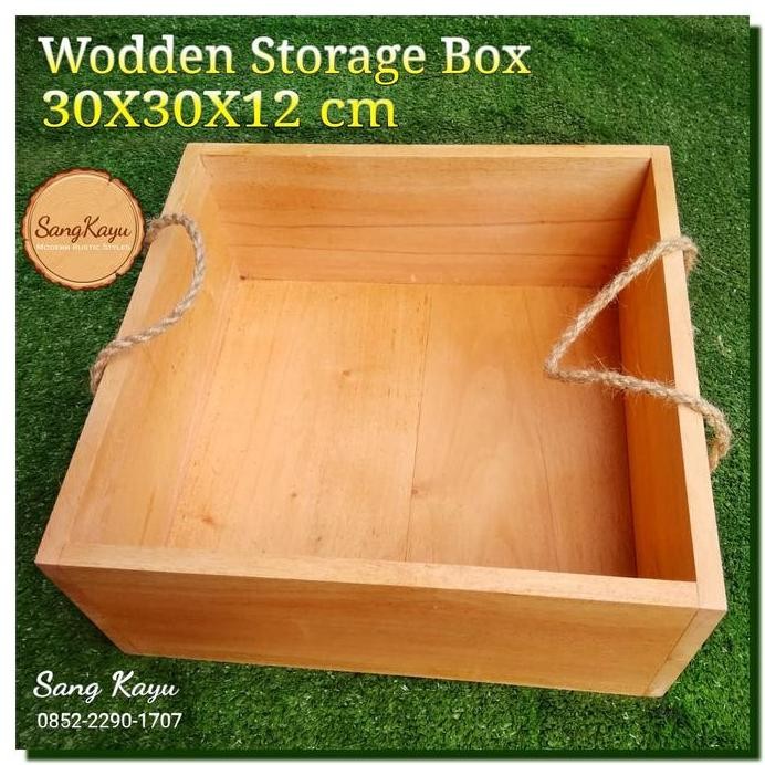 

Terlaris Wodden Storage Box 30X30X12 Cm Kayu Kotak Penyimpanan Serbaguna