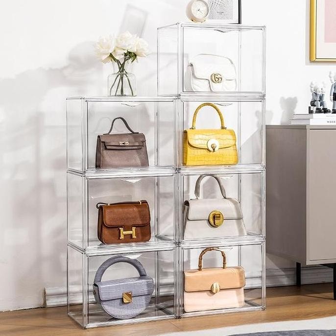 

Terlaris Kotak Penyimpanan Lemari Tas Premium, Box Acrylic Display Bag Jumbo