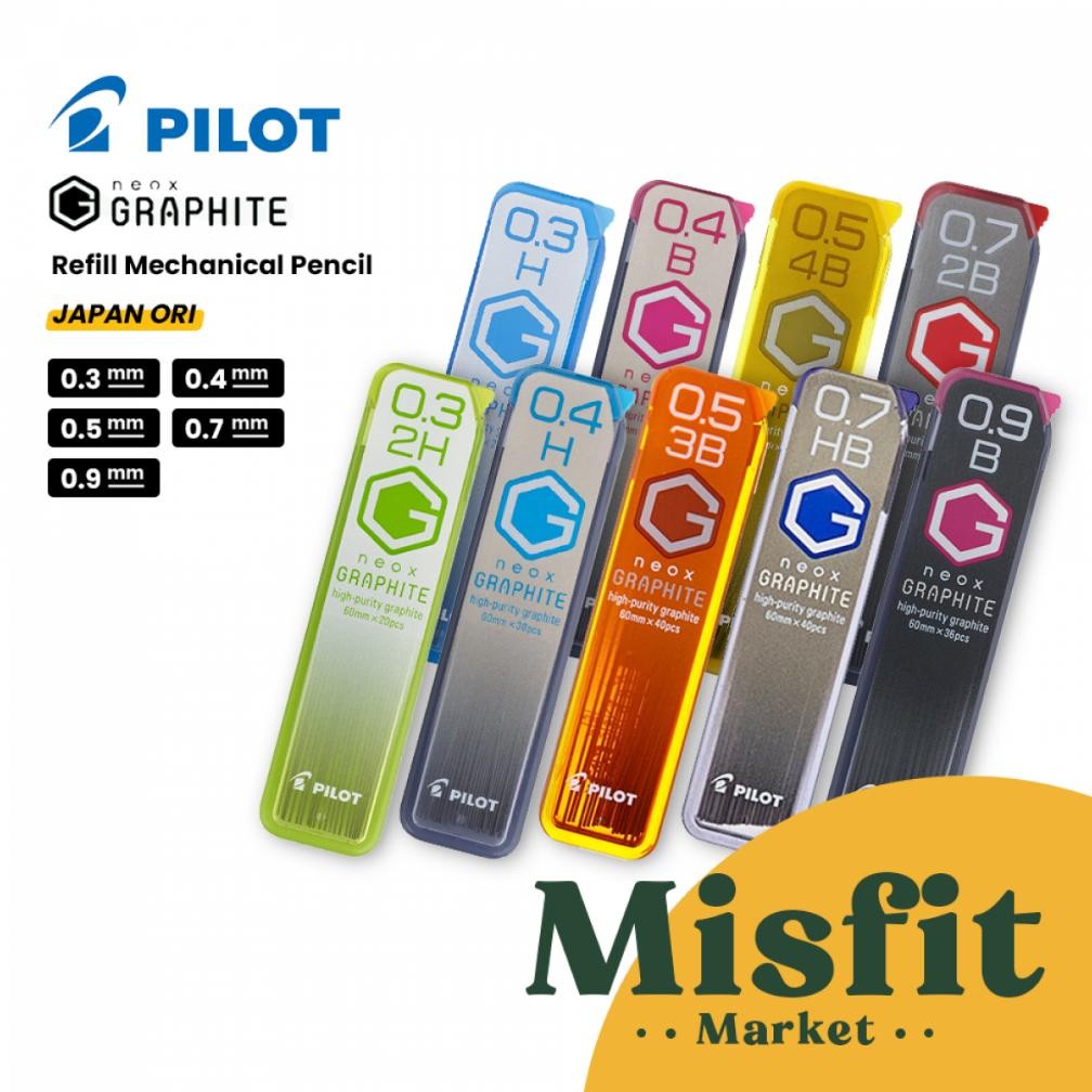 

Pilot REFILL Neox Graphite Mechanical Pencil Lead 0.3 0.4 0.5 0.7 0.9 mm Isi Ulang Pensil Mekanik Cetek