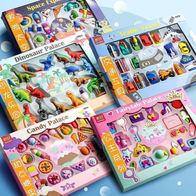 

(Harga per kotak) Penghapus karakter motif mainan anak laki perempuan stimulasi sensory play STATIONERY GIFT SET