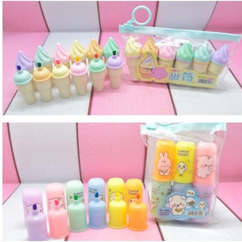 

stabilo highlighter mini ice cream,friend ( 1pak isi 6 )