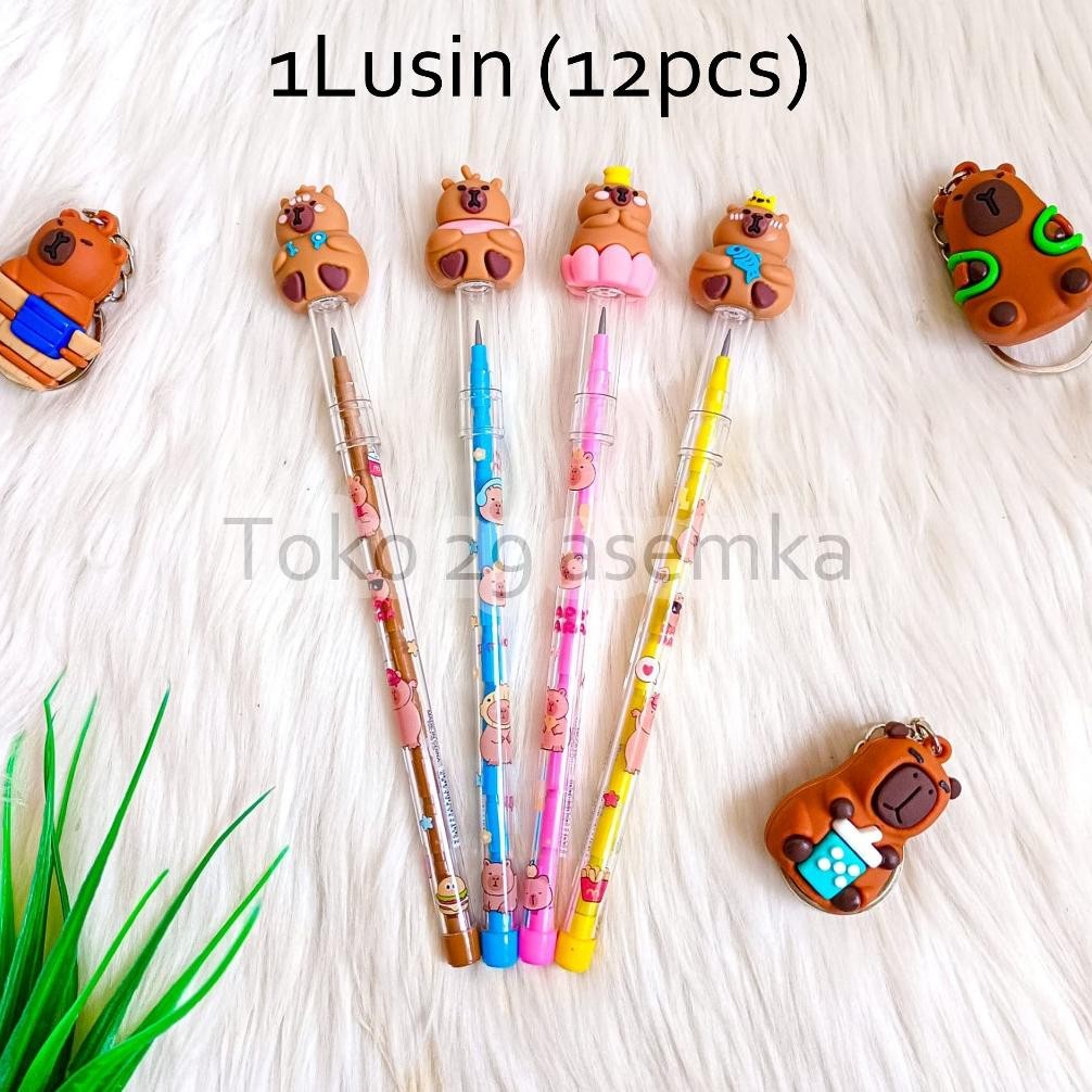 

12PCS PENSIL SELUSIN (12 PCS) PENSIL SUSUN CAPPYBARA CAPYBARA KAPIBARA KARAKTER KARTUN BENSIA PELURU REFILL BISA ISI ULANG KARAKTER UNIK MURAH PENCIL ALAT TULIS KANTOR SEKOLAH MURAH TERMURAH COD