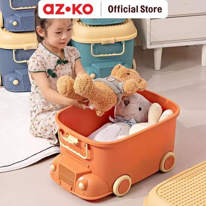 

Terlaris Azko Stora 42.5X31X26 Cm Kotak Penyimpanan Dengan Roda Car - Orange