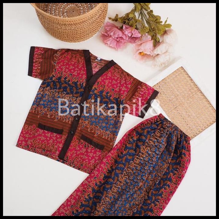 Terlaris [3 PASANG] PIYAMA BATIK ANAK / BATIK ANAK / PIYAMA ANAK / BAJU TIDUR / lengan pendek celana