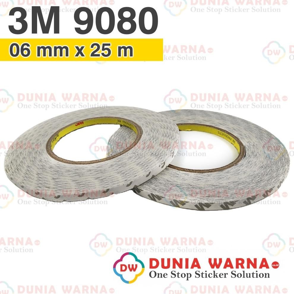 

[6mm x 25m] 3M Double Tape Kertas Tisu Tipis Anti Air Kuat Rekat 9080 Roll Tahan Air Outdoor 9080HL High Performance Double Woven AST