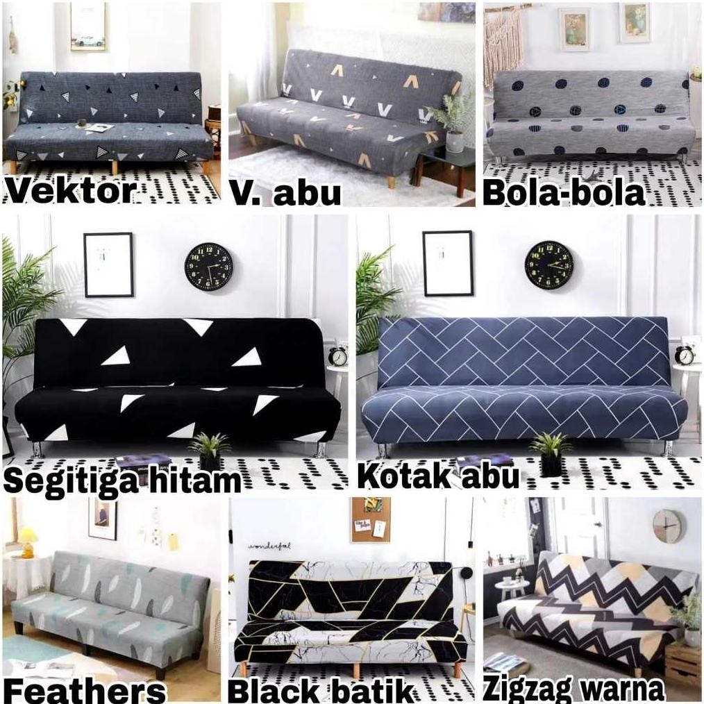 Cover sofa bed INFORMA elastic-Sarung PENUTUP sofa bed STRECTH motif