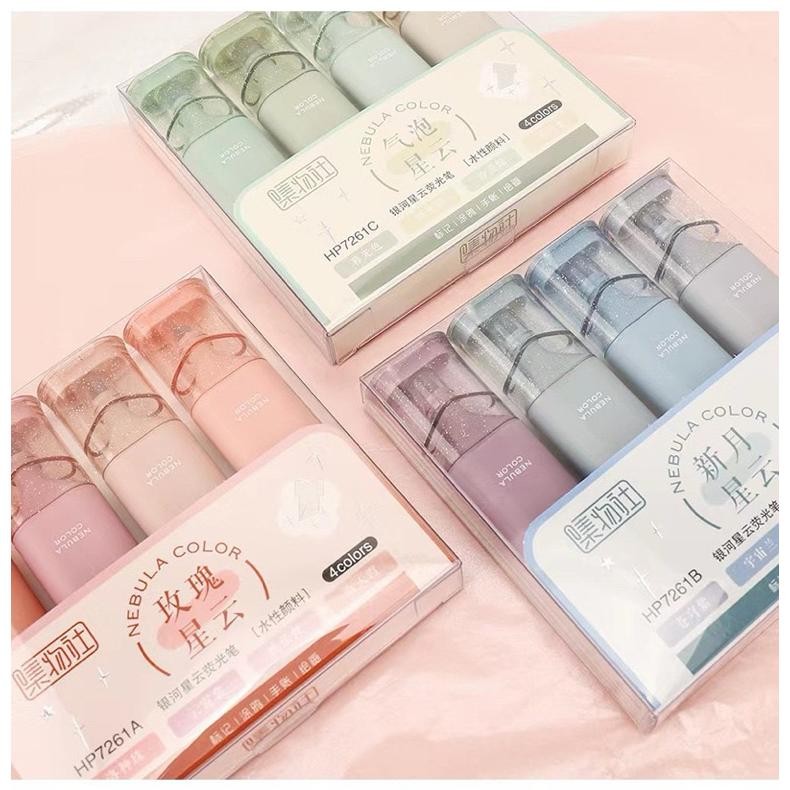 

Stabilo Highlighter Glitter Pen Asthetic Isi 4pcs SET Color #KS03