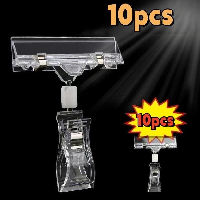 

10 pcs Kait Label Bening / Pemegang Promosi Akrilik/ Pemegang Label Klip / Pemegang Label Harga / Pemegang Promosi Akrilik AST