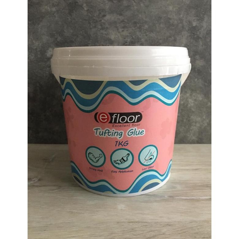 

Tufting Rugs/Punch Needle Glue,Perekat /Lem untuk Sulaman/Rajutan isi 1 kg AST