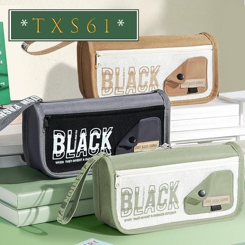 

TXS62 Kotak Pensil Tempat Pensil BLACK Oxford Cloth Kuat Tebal MKT AST