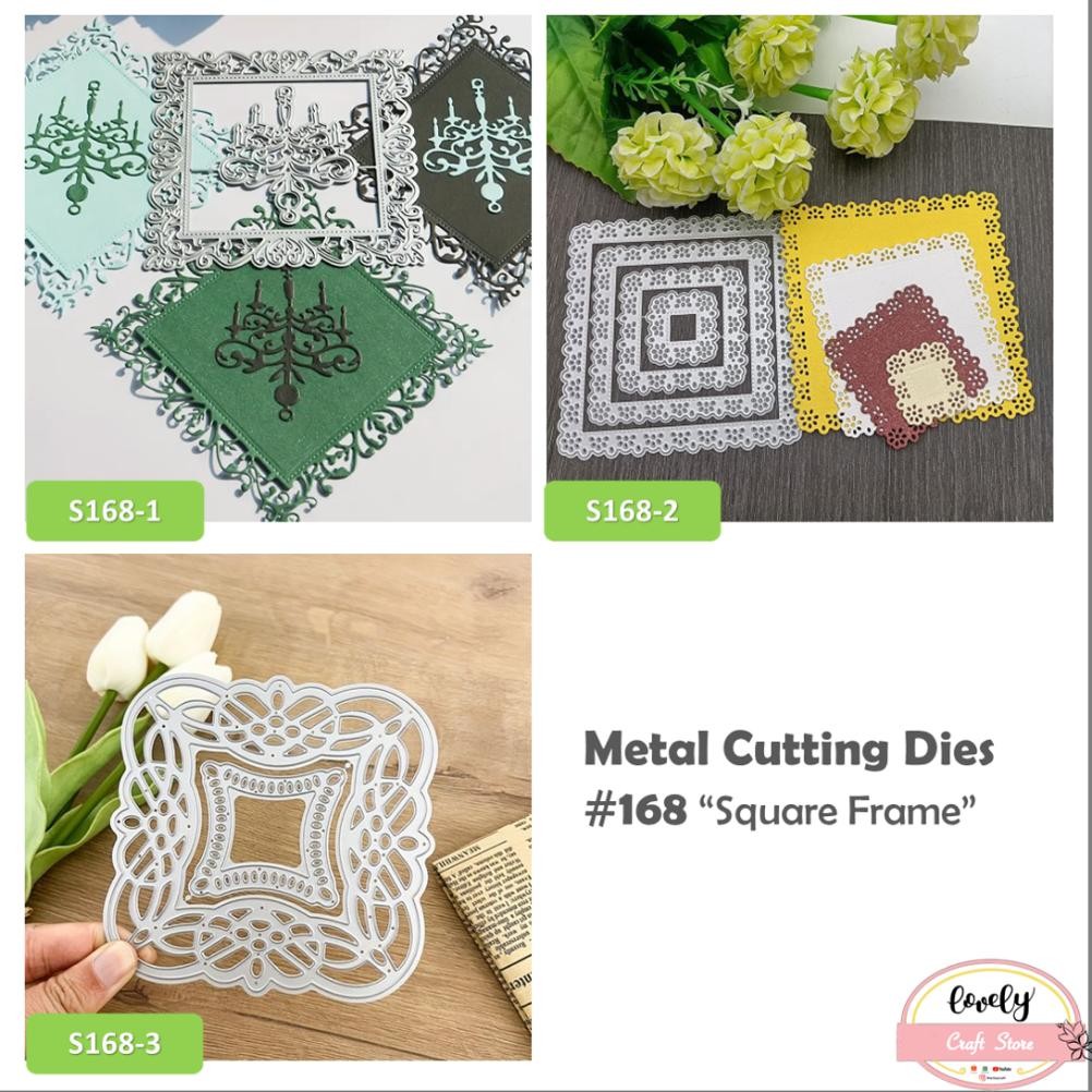 

LovelyCraftStore | Metal cutting dies square set cetakan stencil metal for cards etc#168 AST