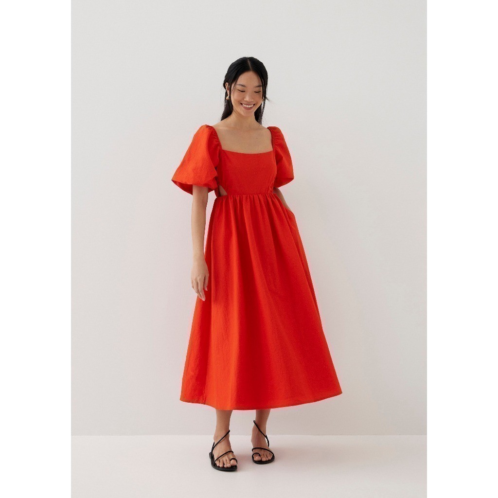 Love, Bonito - Dress Wanita - Alai Puff Sleeve Fit & Flare Midaxi Dress