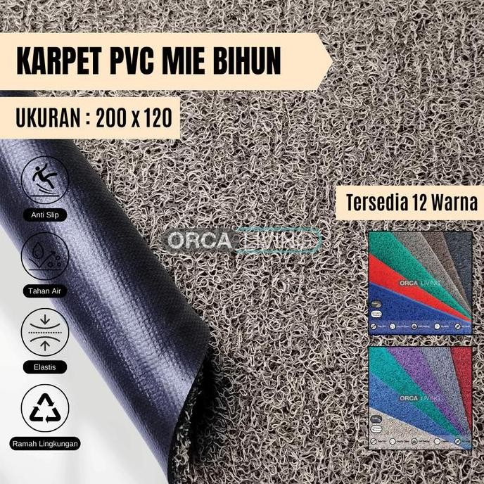 

Terlaris Keset Karpet Pvc Mie Bihun 200X120 Premium Coil Mat Anti Slip - Foam Backing