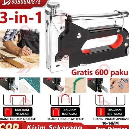 

CODGratis 600 paku 3 In 1 Pistol Kuku Pistol Stapler Konstruksi Konstruksi Furnitur DIY Pelapis Pelapis Pistol Stapler Multifungsi Pistol Stapler Dekorasi Rumah Alat Pertukangan AST
