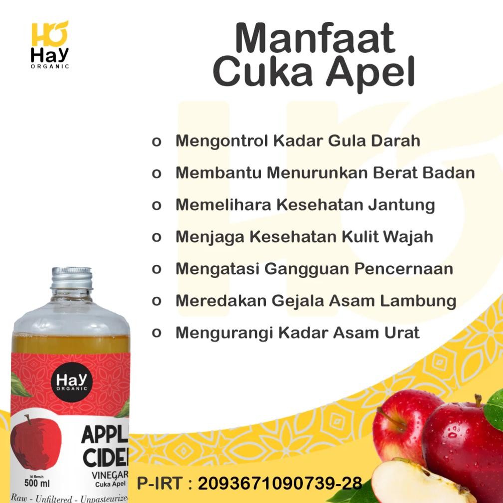 

Hay Organic - Cuka Apel Organik 1 Liter Apple Cider Vinegar With The Mother