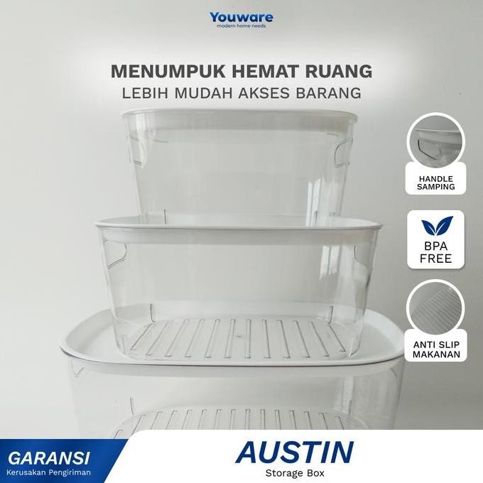 

Terlaris (Cod) Youware - Austin Kotak Penyimpanan Makanan Kulkas / Refrigerator Box / Kontainer Container / Food Storage Buah Gagang Plastik Snack Aesthetic