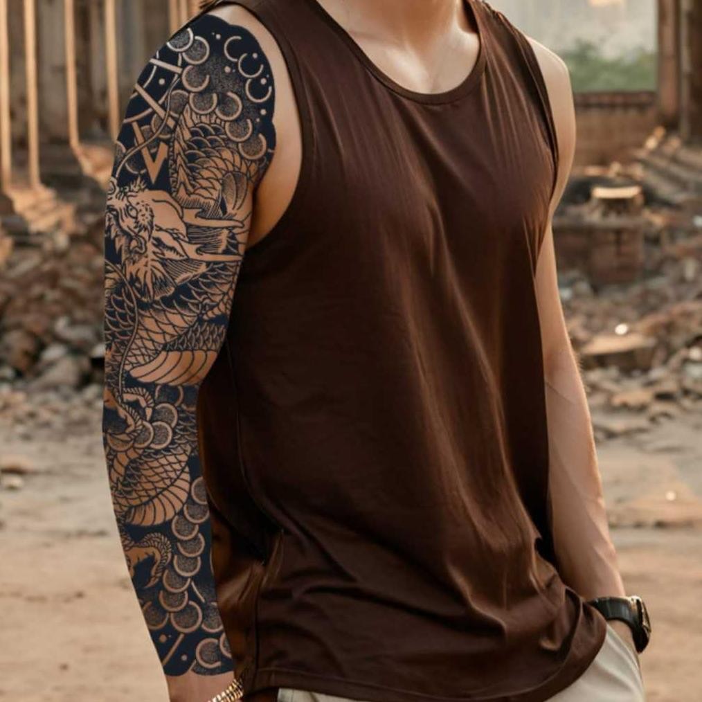 sfI Tatto Semi Permanent Fruit Ink Tahan Lama Full Lengan - Tattoo Temporary Badan Tangan Kaki AST