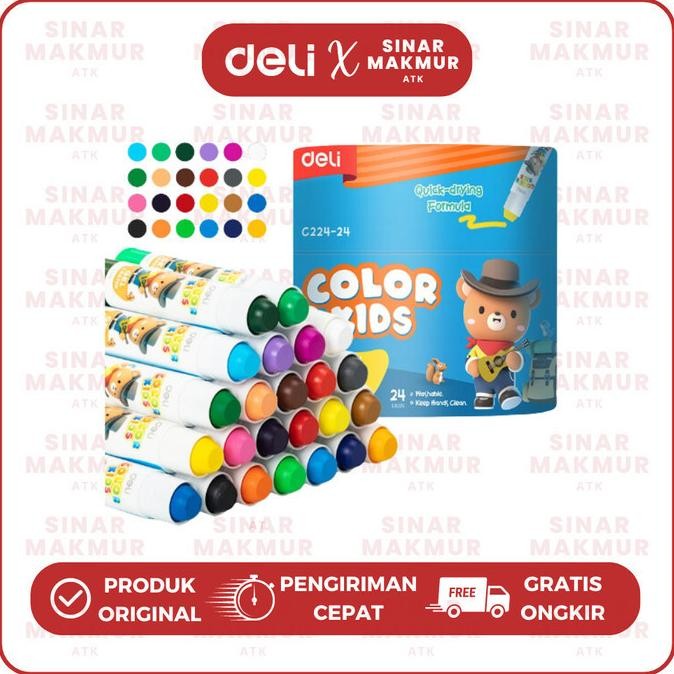 

Children Gel Crayon/Krayon Gel Anak 24 Warna Color Kids Deli EC224-24 (Tabung) AST