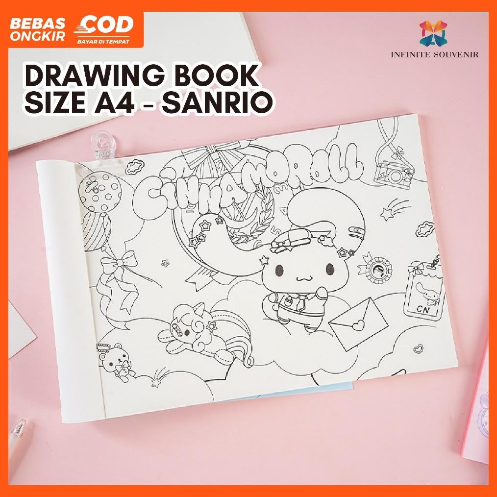 

Drawing Book Sanrio Joytop Ukuran A4 isi 28 Lembar / Buku Sketch / Mewarnai / Menggambar / Sketsa AST