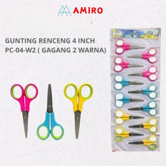 

(1renceng=12pcs) Gunting kertas renceng warna scissors kain harga murah kuat stainless tajam AST