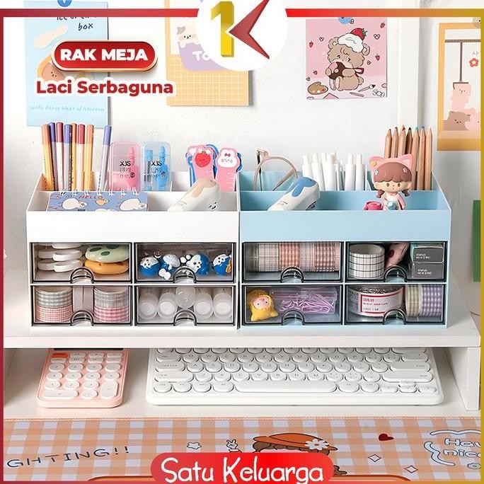 

Terlaris Sk-C1108 Desk Organizer Rak Meja Laci Penyimpanan Serbaguna / Box Kotak Penyimpanan Rak Susun Alat Tulis Tempat Make Up Storage Organizer