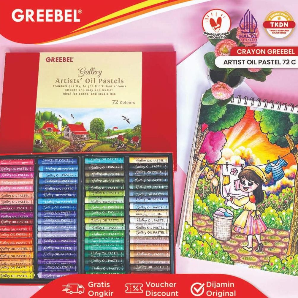 

GREEBEL Crayon Artist / Krayon Artist Oil Pastel 12 24 36 48 72 Warna / Crayon Greebel AST