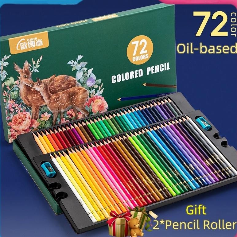 

Free 2pcs Rautan Pensil High Grade Oil Pencil Color Pensil Warna Minyak 48/72/120 Warna AST