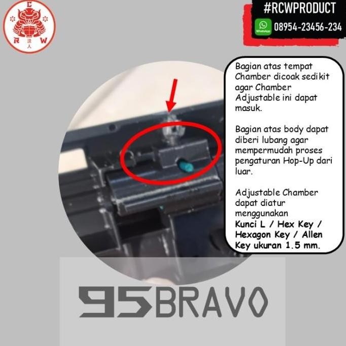 Part Upgrade Chamber Adjustable V2 + Karet Hopup D'Cobra Tec9 M306 Hop-Up Rubber Spring Dcobra Tec-9