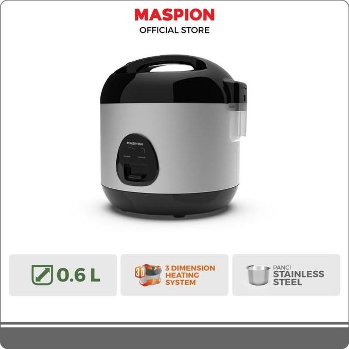 {Terbaru} Rice Cooker Maspion Mrj 0623 Bss Panci Stainless 0,6 Liter Magic Com Penanak Nasi Warmer S